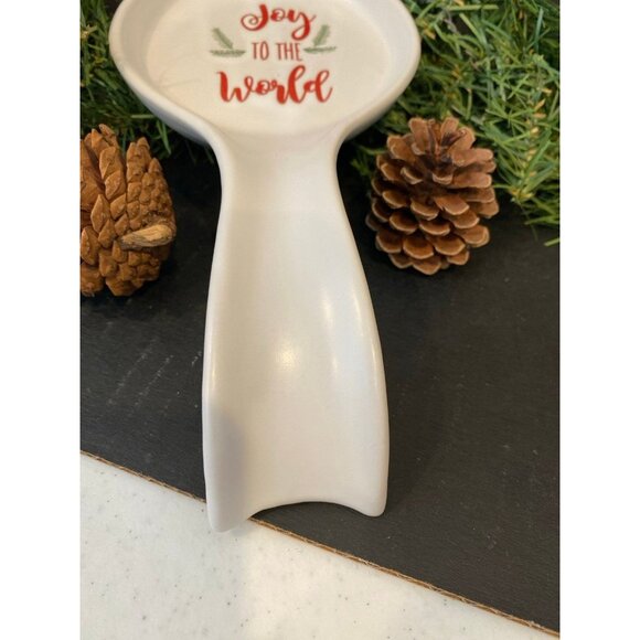 New Kirklands “Joy to the World” Kitchen Ceramic Spoon Rest - Picture 3 of 7